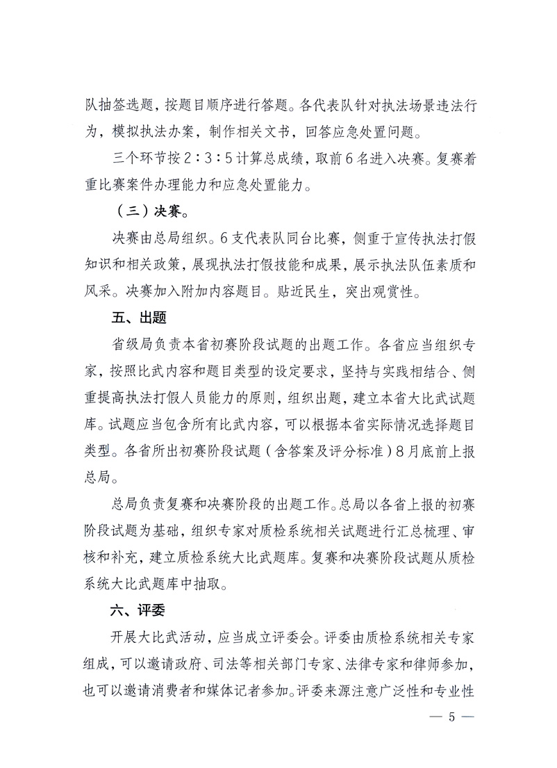 國家質(zhì)量監(jiān)督檢驗(yàn)檢疫總局《關(guān)于印發(fā)<全國質(zhì)檢系統(tǒng)開展執(zhí)法打假大比武活動實(shí)施方案>的通知》